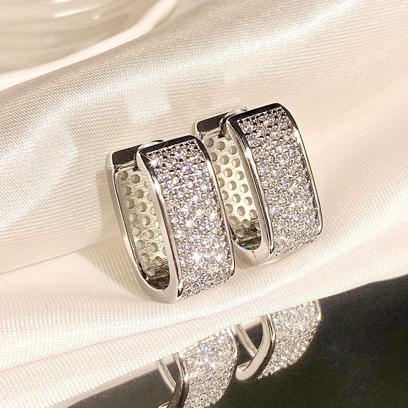 Blingbling Zirconia Square Earrings